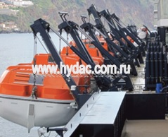 Гидроцилиндры для систем спуска спасательных лодок
